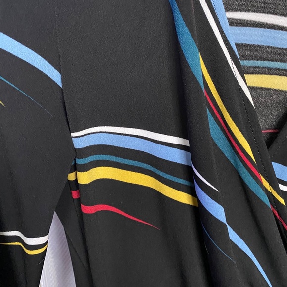 Anne Klein Black Wrap Long Sleeves Dress Size 4 - Picture 5 of 5